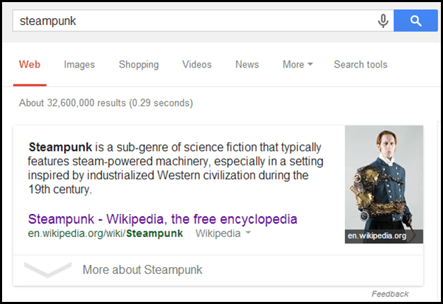 Google Results for Steampunk