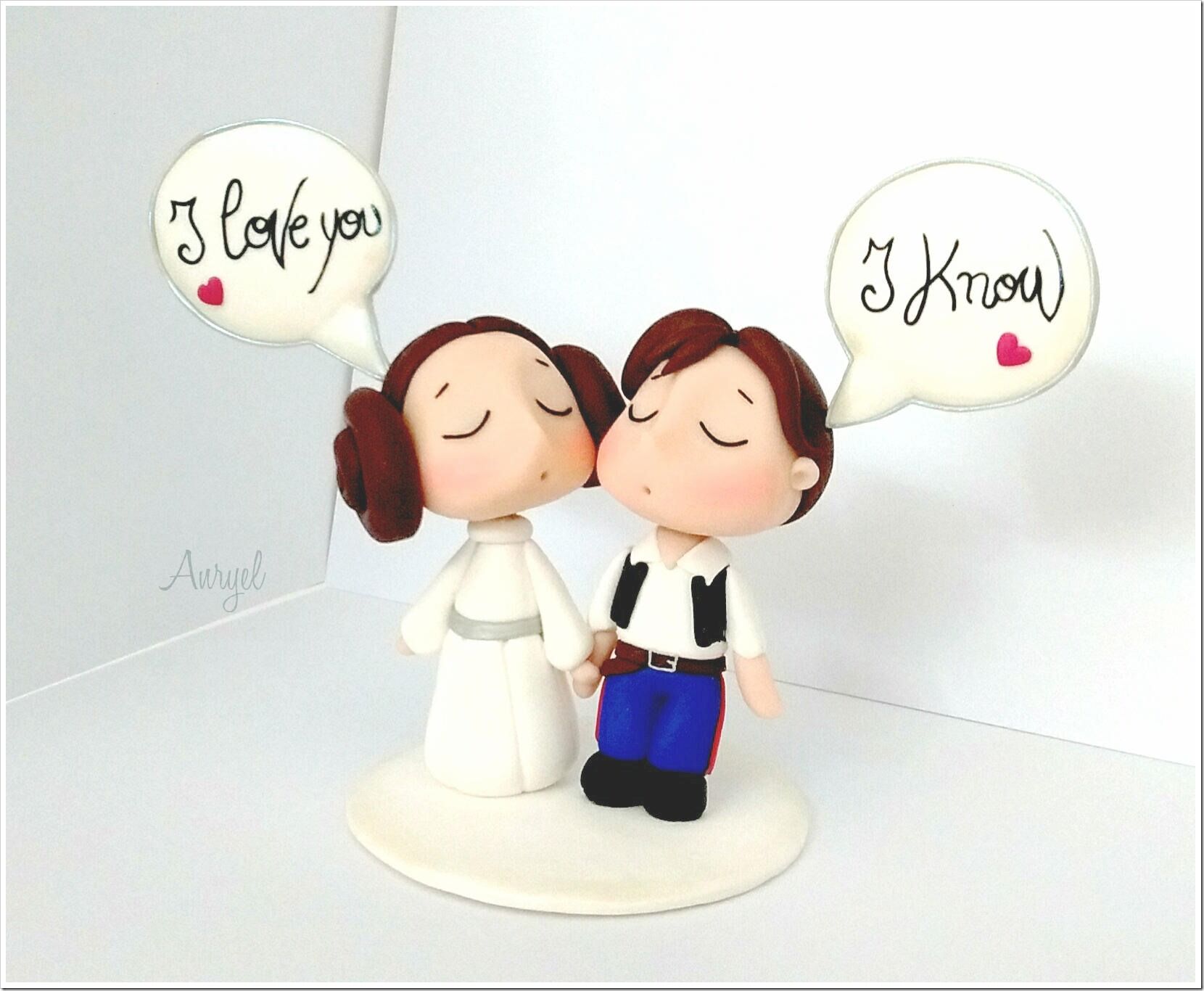 Han Solo and Leia Organa Wedding Cake Topper